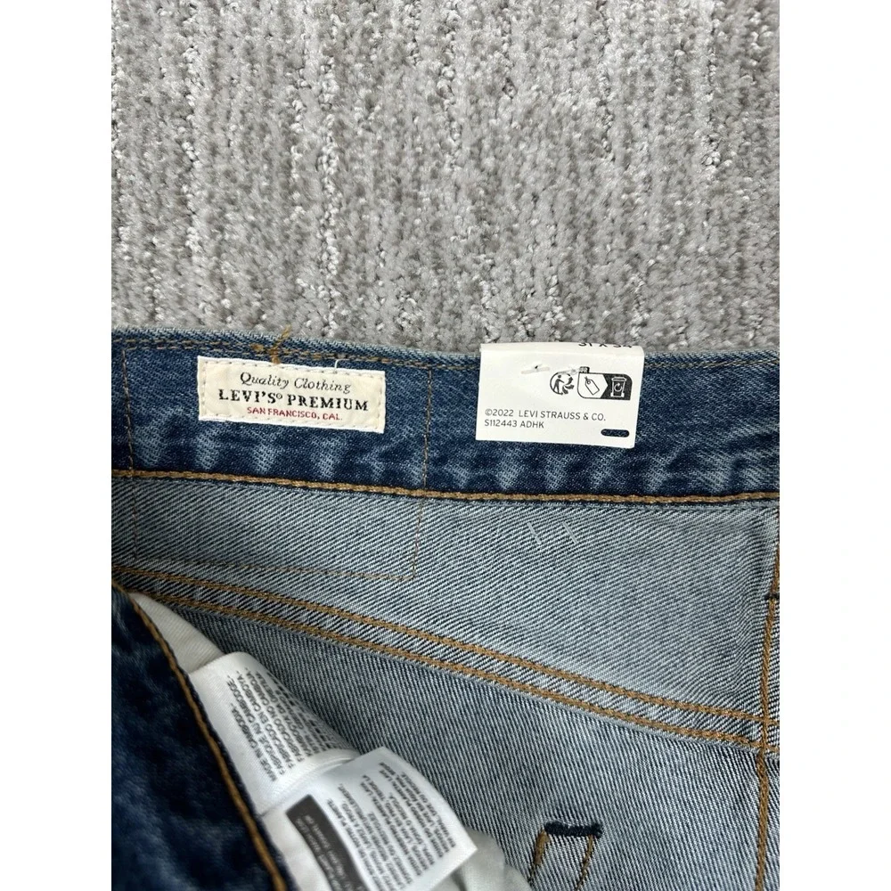 Levis Premium 568 Loose Straight Jeans 30x34 fits 32x33 New Mens Blue Cotton NWT